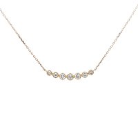 Round Lab Grown Diamond Bar Necklace 0.254ct Total Weight