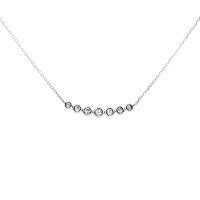 Round Lab Grown Diamond Bar Necklace 0.254ct Total Weight