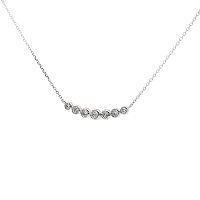 Round Lab Grown Diamond Bar Necklace 0.254ct Total Weight