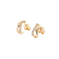 Round Lab Grown Wavy Diamond Stud Earrings 0.216ct Total Weight
