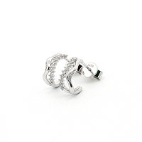 Round Lab Grown Wavy Diamond Stud Earrings 0.216ct Total Weight