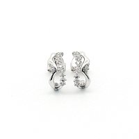 Round Lab Grown Wavy Diamond Stud Earrings 0.216ct Total Weight