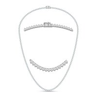 Graduating Tennis Necklace with LG Diamonds 10cts Total Weight