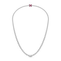 Graduating Tennis Necklace with LG Diamonds 17.08cts Total Weight
