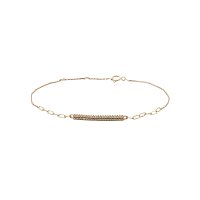 Round Lab Grown Pave Diamond Bar Bracelet 0.126ct Total Weight