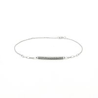 Round Lab Grown Pave Diamond Bar Bracelet 0.126ct Total Weight