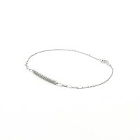 Round Lab Grown Pave Diamond Bar Bracelet 0.126ct Total Weight