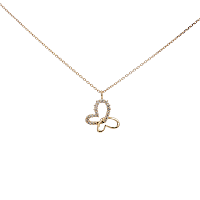 Round Lab Grown Butterfly Diamond Necklace 0.115ct Total Weight