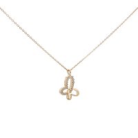 Round Lab Grown Butterfly Diamond Necklace 0.115ct Total Weight