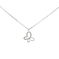 Round Lab Grown Butterfly Diamond Necklace 0.115ct Total Weight