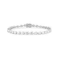 Tennis Bracelet with Pear Lab Grown 5.23ct Total Weight