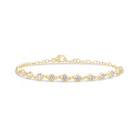 Bezel Diamond Bracelet with Round Lab Grown 1.21ct Total Weight
