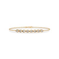 Bezel Diamond Bracelet with Oval Lab Grown 0.88ct Total Weight