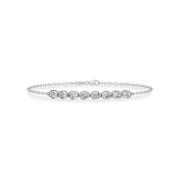 Bezel Diamond Bracelet with Oval Lab Grown 0.88ct Total Weight