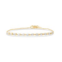 Half Bezel Diamond Bracelet with Pear Lab Grown 1ct Total Weight