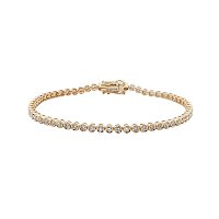 Bezel Tennis Bracelet with Round Lab Grown 1.51ct Total Weight