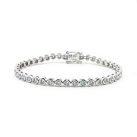 Bezel Tennis Bracelet with Round Lab Grown 3.02ct Total Weight