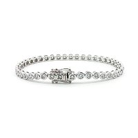 Bezel Tennis Bracelet with Round Lab Grown 3.02ct Total Weight