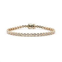 Bezel Tennis Bracelet with Round Lab Grown 3.02ct Total Weight