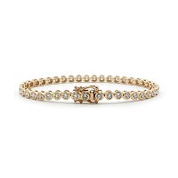 Bezel Tennis Bracelet with Round Lab Grown 3.02ct Total Weight