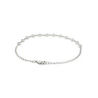 Bezel Chain Bracelet with Round Lab Grown Diamonds 1.2ct Total Weight