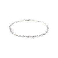 Bezel Chain Bracelet with Round Lab Grown Diamonds 0.76ct Total Weight