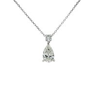 Diamond Necklace with Pear & Round Lab Grown 1.1ct Total Weight