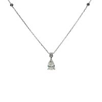Diamond Necklace with Pear & Round Lab Grown 1.1ct Total Weight