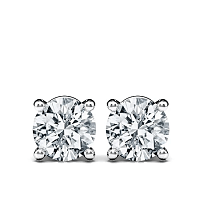 Earrings with 2 Lab Grown Round IGI Diamonds 4ct Total Weight