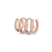 Earring Huggies with Natural Diamonds 0.16cts Total Weight