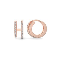 Earring Huggies with Natural Diamonds 0.16cts Total Weight