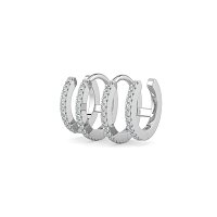 Earring Huggies with Natural Diamonds 0.16cts Total Weight