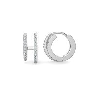 Earring Huggies with Natural Diamonds 0.16cts Total Weight
