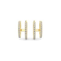 Earring Huggies with Natural Diamonds 0.16cts Total Weight