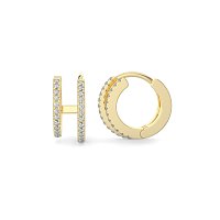 Earring Huggies with Natural Diamonds 0.16cts Total Weight