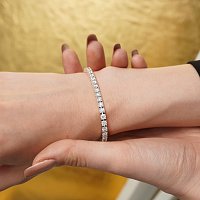 Tennis Bracelet with Round Natural Diamonds 9cts Total Weight