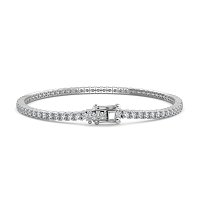Tennis Bracelet with Round Natural Diamonds 3cts Total Weight