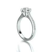 Calista 1.01ct Round IGI LG Side Stones Diamond Engagement Ring