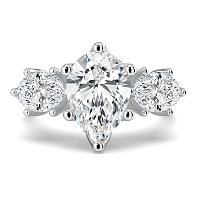 Tulip 3 Stones Engagement Ring with IGI LG Diamonds 2.56cts Total Weight