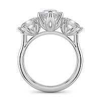 Tulip 3 Stones Engagement Ring with IGI LG Diamonds 2.56cts Total Weight