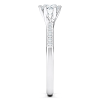 Petite Rene Bead Set Diamond Engagement Ring
