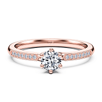 Petite Rene Bead Set Diamond Engagement Ring