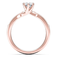 Petite Rene Bead Set Diamond Engagement Ring