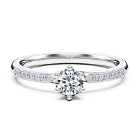Petite Rene Bead Set Diamond Engagement Ring