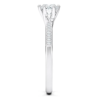 Petite Rene Bead Set Diamond Engagement Ring