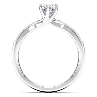 Petite Rene Bead Set Diamond Engagement Ring