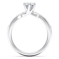 Petite Rene Bead Set Diamond Engagement Ring