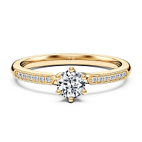 Petite Rene Bead Set Diamond Engagement Ring