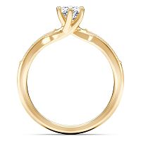 Petite Rene Bead Set Diamond Engagement Ring