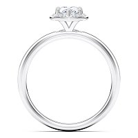Petite Star Halo Diamond Engagement Ring